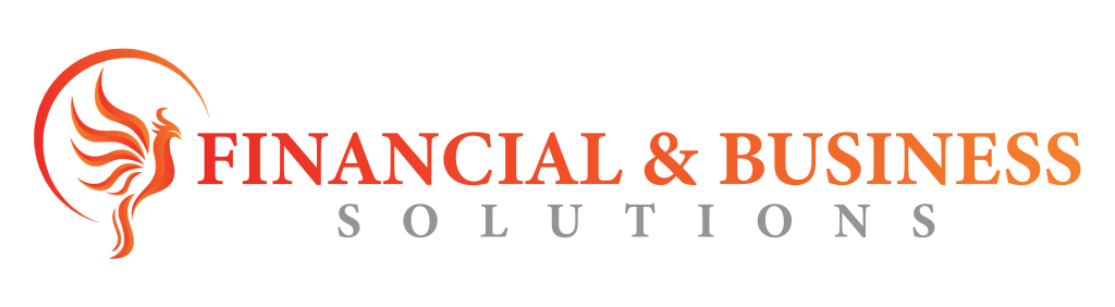 Logo of Financial & Business Solutions featuring a stylized phoenix graphic and bold typography.